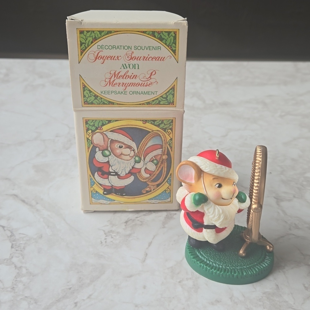 Avon vintage Melvin P. Merrymouse keepsake ornament, 1983, euc